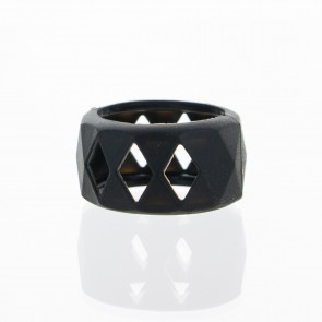 BAGUE SILICONE BUBBLE LOSANGE NOIR